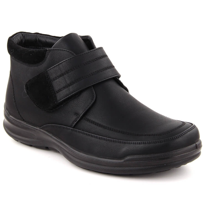 Botins masculinos isolados com velcro, pretos Unisoft 8003