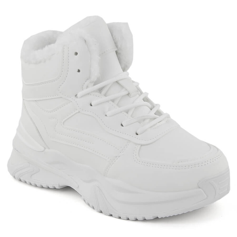 Botins femininos com isolamento, brancos, Vinceza 34684