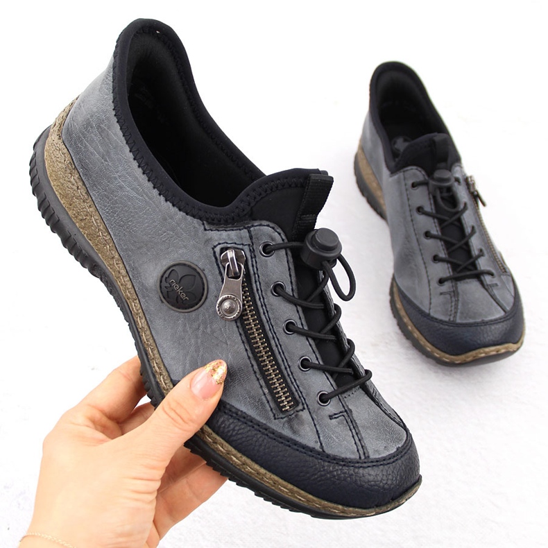 Sapatos femininos azul marinho Rieker N3267-14