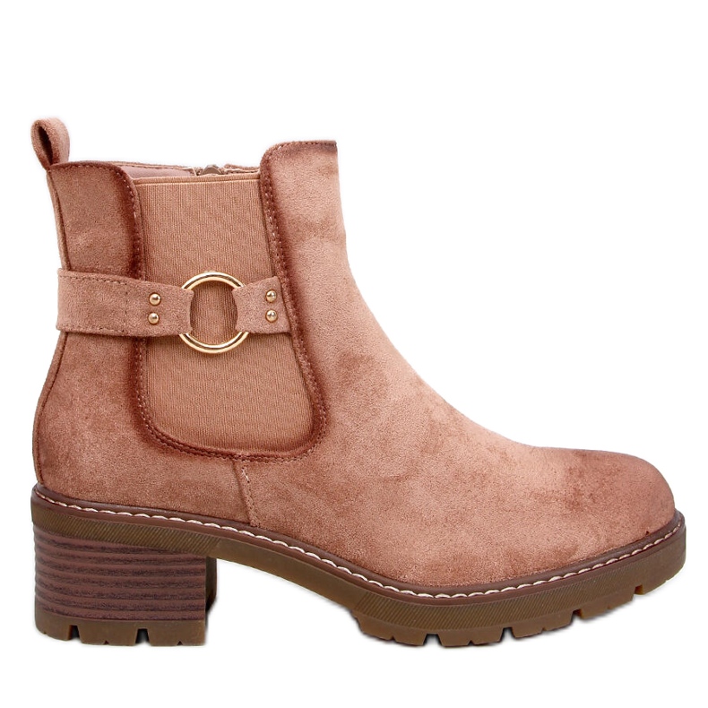 Airon Botas Chelsea de salto baixo Khaki bege