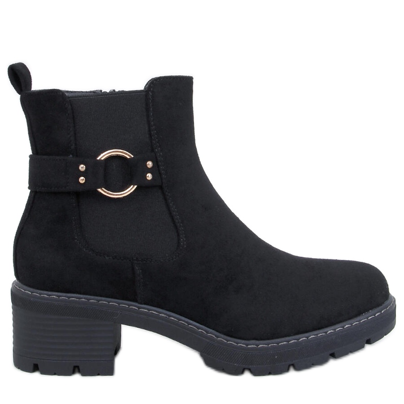 Airon Botas Chelsea pretas de salto baixo preto