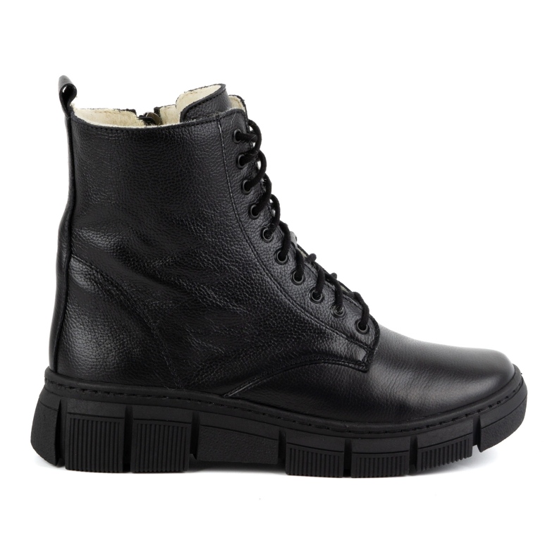 WASAK Botas femininas de couro com isolamento de inverno 0660W pretas preto