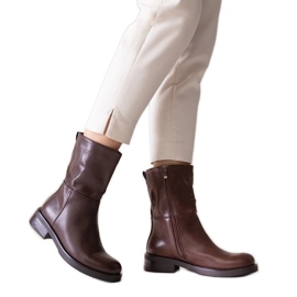 Botins clássicos marrons em couro ecológico Atiena marrom