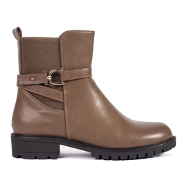 Botins de cano alto castanhos para mulher