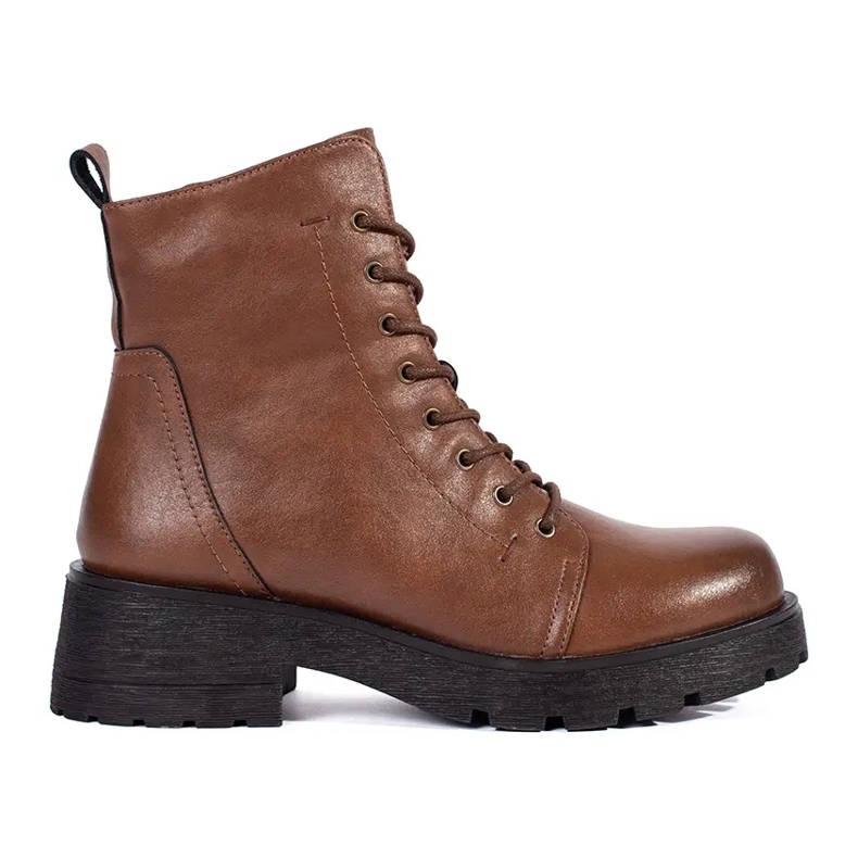 Botins de couro marrom com sola grossa de Sergio Leone castanho