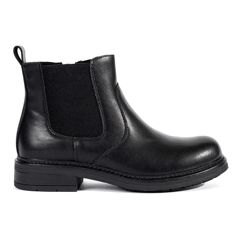 Botas Chelsea femininas pretas em couro natural de Sergio Leone preto
