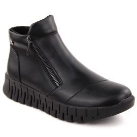 Botins femininos de couro preto na plataforma por Filippo DBT6345