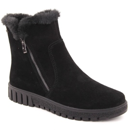 Botas femininas de camurça preta de couro com pele Filippo DBT6362 preto
