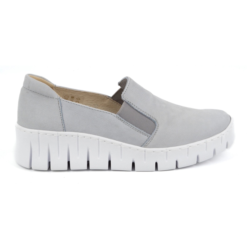 WASAK Sapatos deslizantes de couro feminino 0721W azul