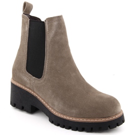Botins femininos em couro taupe Filippo DBT4805 bege Botins femininos em couro taupe Filippo DBT4805 bege