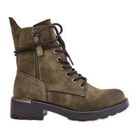 Botas de trabalho altas com zíper verde Maisa