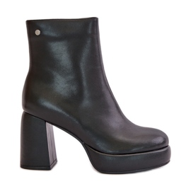 Botins de couro natural com salto alto GOE OO2N4166-W2 preto Botins de couro natural com salto alto GOE OO2N4166-W2 preto