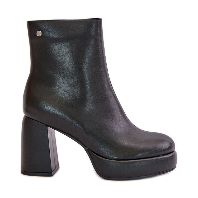 Botins de couro natural com salto alto GOE OO2N4166-W2 preto