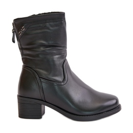 Botas de Salto Alto Forradas com Pele Vinceza 85155 Pretas preto