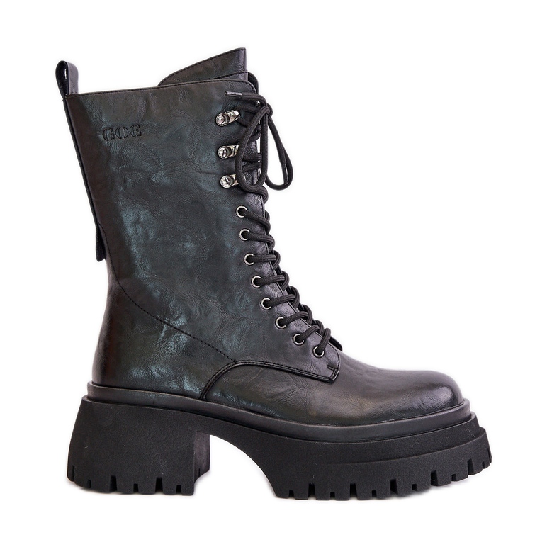 Botas femininas de couro com isolamento GOE OO2N4121 pretas preto