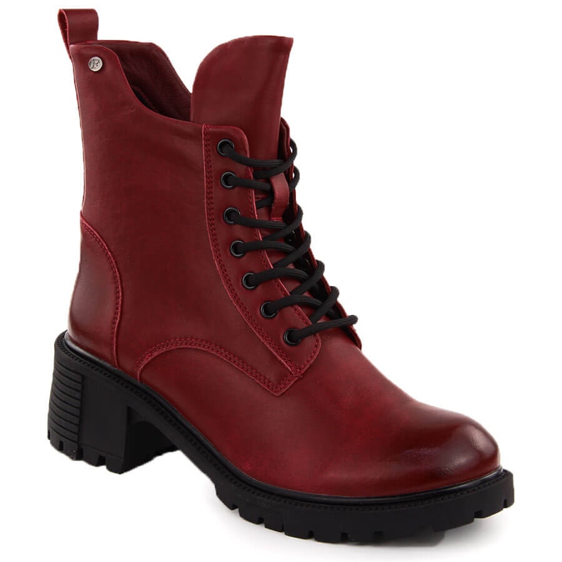 Botins femininos de couro vermelho Filippo DBT6501