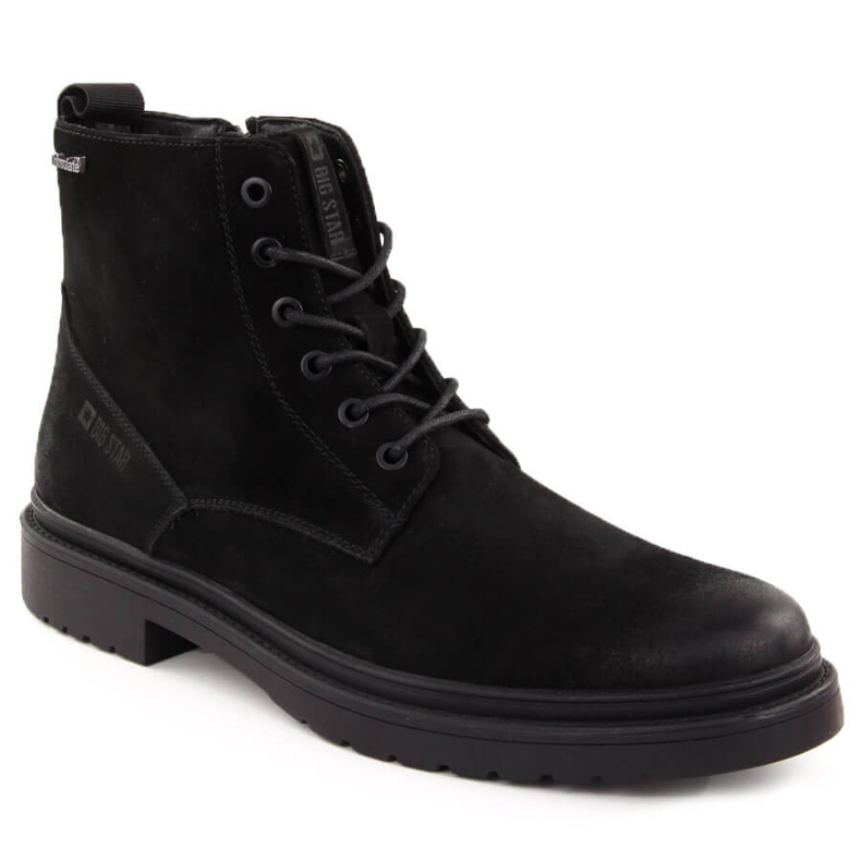 Botas masculinas pretas de couro Thinsulate Big Star OO174148 preto