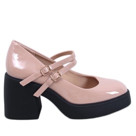 Sapatos de salto largo Lorai Khaki bege