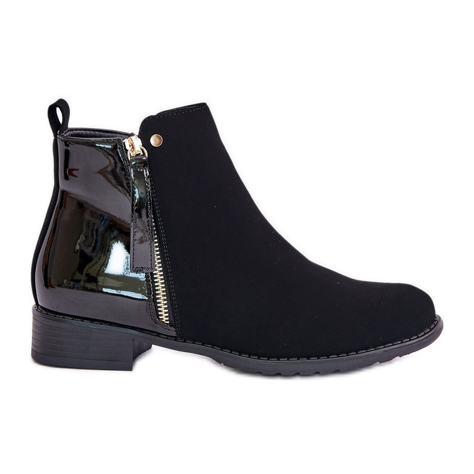 Botins isolados de salto baixo e cano baixo, Black Zinariella preto