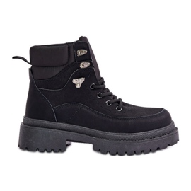 Botas Trapper Femininas com Cadarço Preto Rabaria