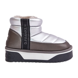 Botas baixas para neve com sola grossa D.Franklin DFSH371010 prata cinza