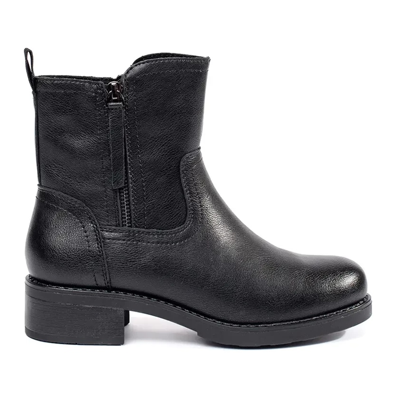 Botins femininos de couro preto por Sergio Leone