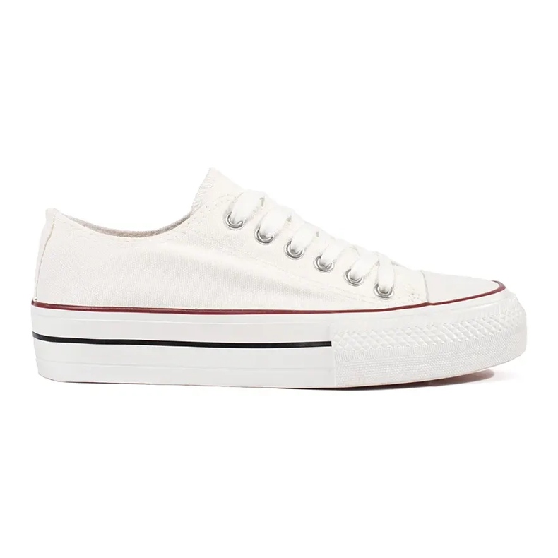 Seastar Tênis feminino clássico branco com cadarço e plataforma