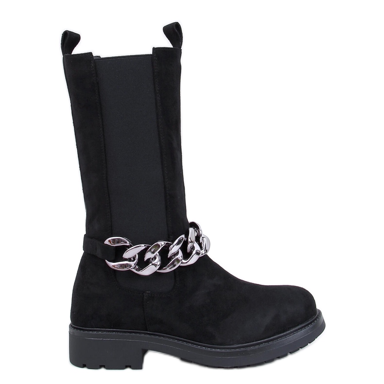 Botas Chelsea pretas de cano longo Wiley preto