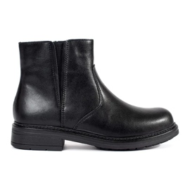 Botas Chelsea de couro preto com sola plana de Sergio Leone
