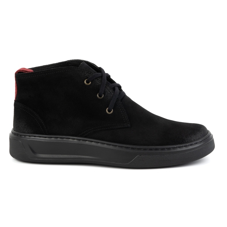 Sapatos masculinos de couro Chukka KAMPOL 109/35 Sw, pretos