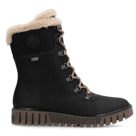 Botas femininas impermeáveis ​​com pele, pretas Rieker Y3424-00 preto