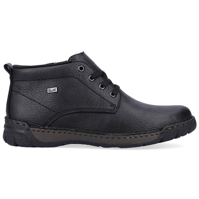 Botins impermeáveis ​​de couro, sapatos masculinos com isolamento, pretos Rieker B0347-00