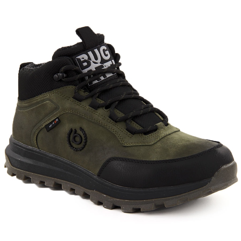 Botas masculinas impermeáveis de couro com isolamento verde Bugatti OO153053 Botas masculinas impermeáveis de couro com isolamento verde Bugatti OO153053