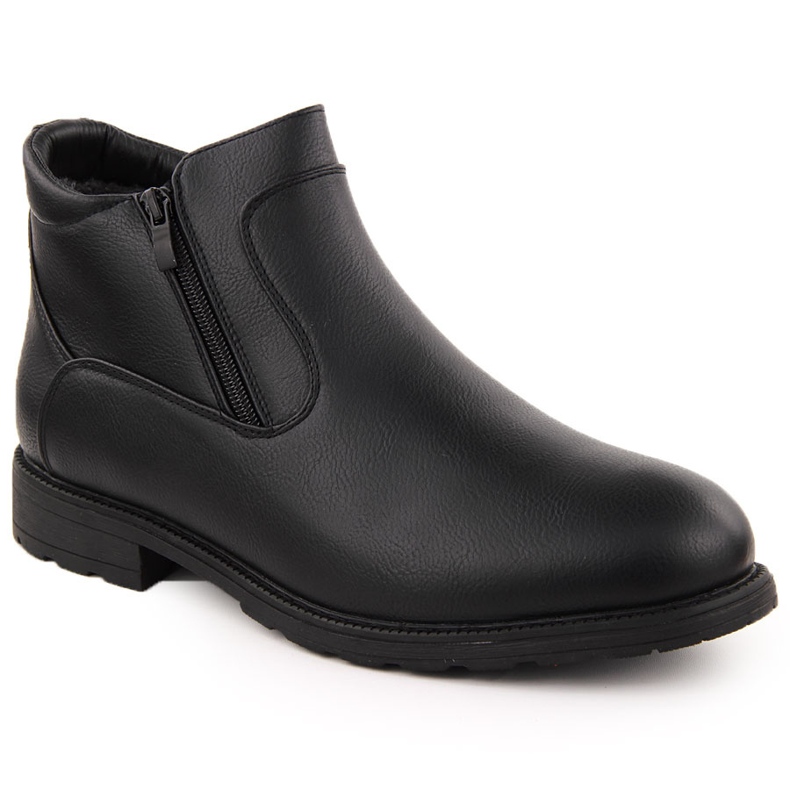 Atletico Botas masculinas, botas Chelsea com isolamento, pretas Man's Style WS-002 preto