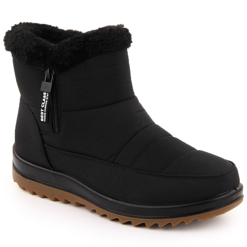 Botas femininas de neve com pele, pretas Potocki 66302 preto