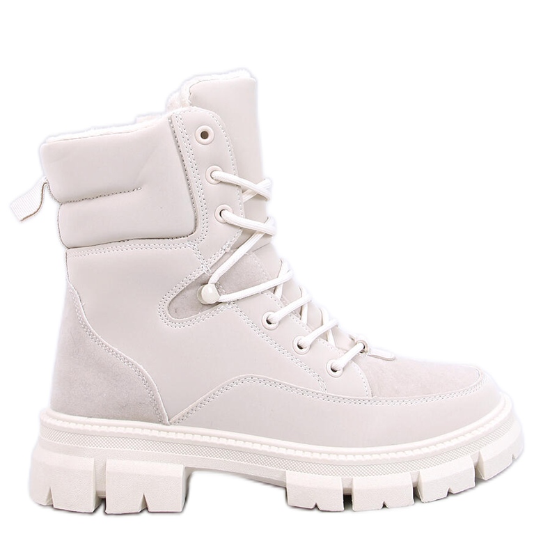 Botins isolados com cadarço Torey White bege