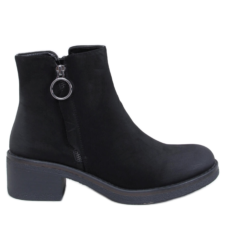 Levere Botins de salto baixo em nobuck preto