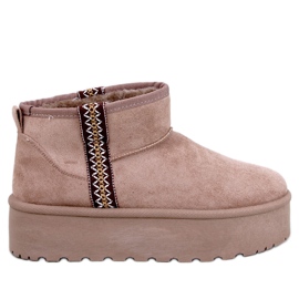 Botas de neve com plataforma curta Weyan Khaki marrom