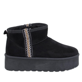 Botas de neve curtas com plataforma preta Weyan preto