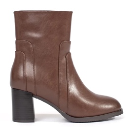 Botins femininos de couro marrom Sergio Leone