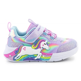 Sapatos Unicorn Chaser femininos Skechers S-Lights 302298N-LVMT roxo