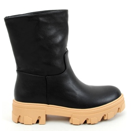 Botas com cano reto Seneh BLACK (camelo) preto