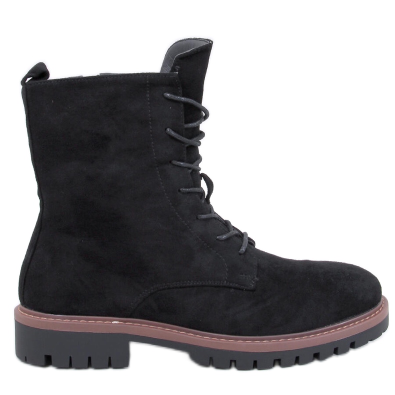 Botins de camurça com cadarço pretos Simmer.