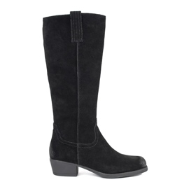Botas femininas com isolamento de couro preto por Sergio Leone Botas femininas com isolamento de couro preto por Sergio Leone