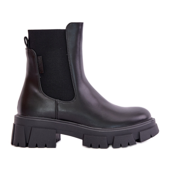 Botas Chelsea isoladas em couro ecológico Big Star MM274071 pretas preto