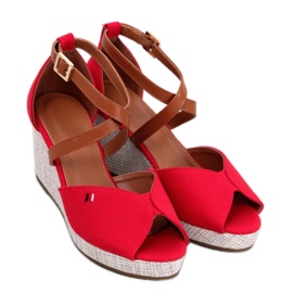 Berna Sandália bico aberto com cunha vermelha - Inello. vermelho Berna Sandália bico aberto com cunha vermelha - Inello. vermelho