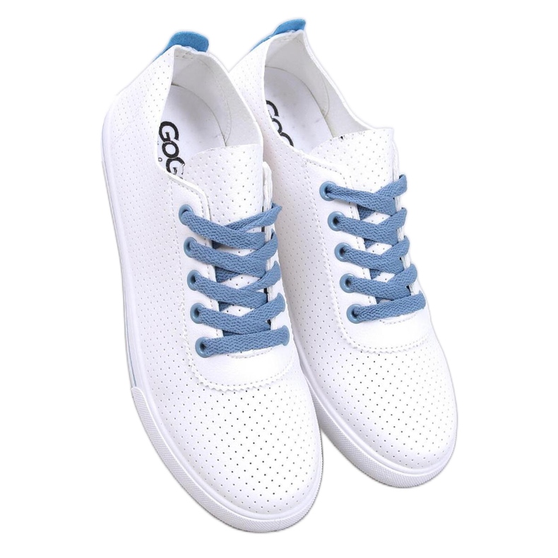 Costier Tênis feminino azul claro com aberturas - Inello branco Costier Tênis feminino azul claro com aberturas - Inello branco