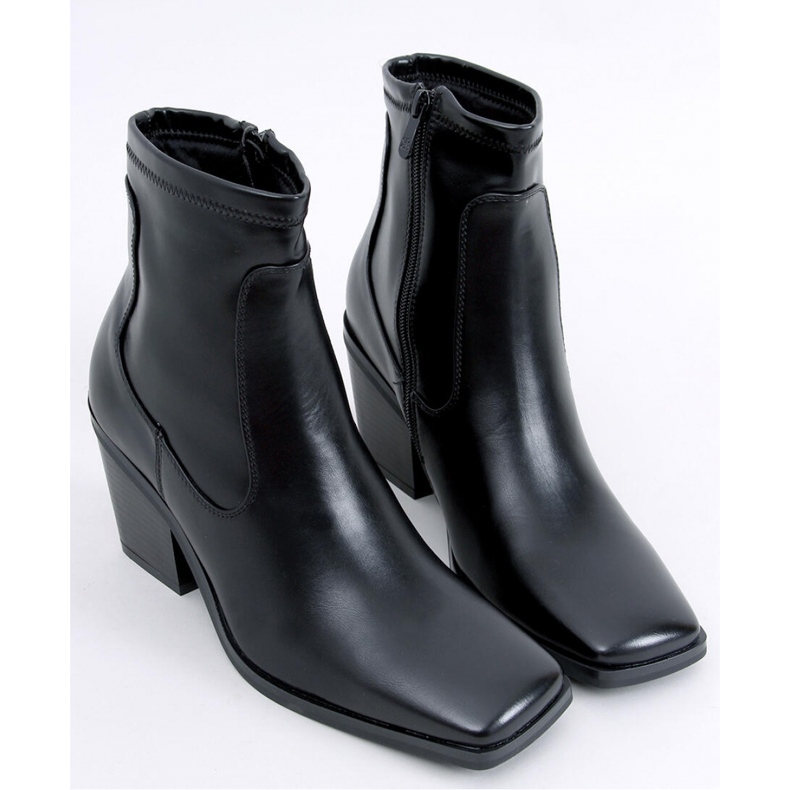 Arya Ankle boot preto com salto alto - Inello