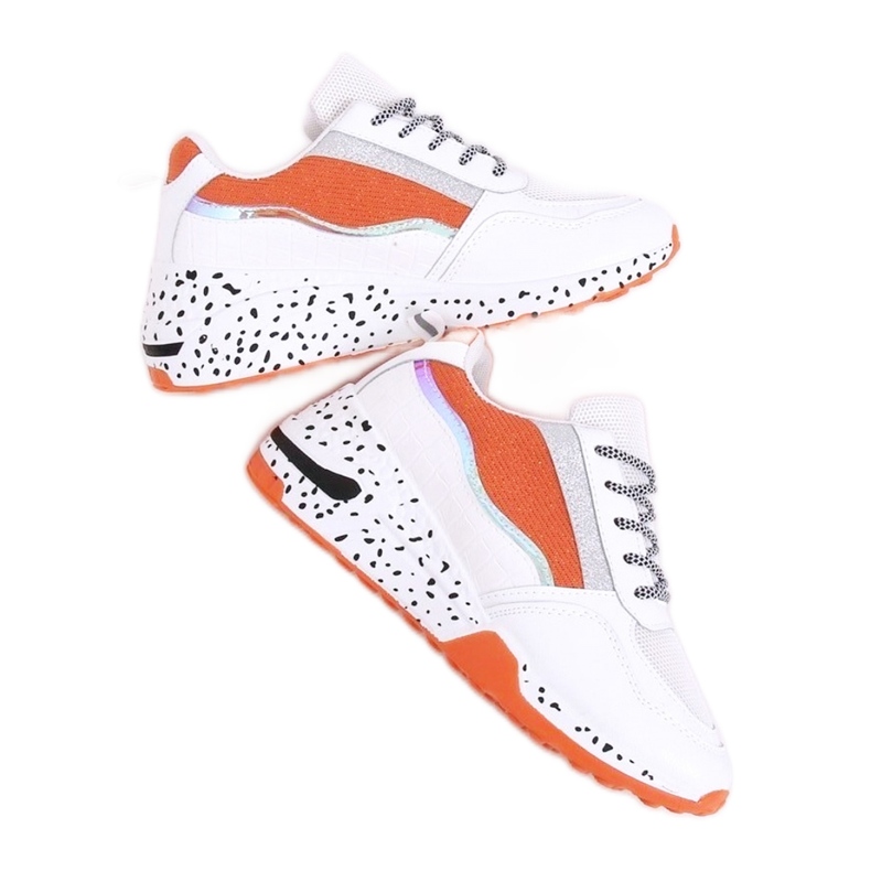 Calçado desportivo feminino Milano Orange - Inello branco