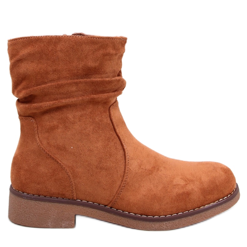 Bracy Botins Camel com babados castanho